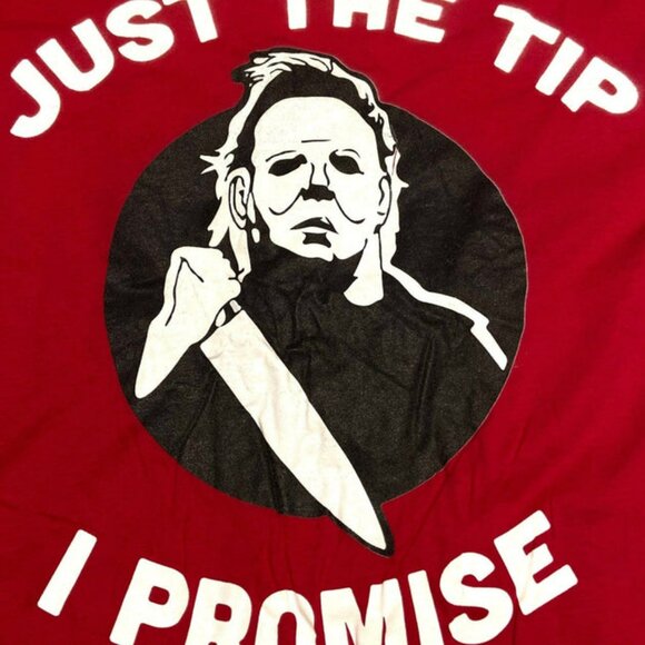 "Just the Tip -- I Promise" Adult NOS 2XL Red T-Shirt - Picture 2 of 7